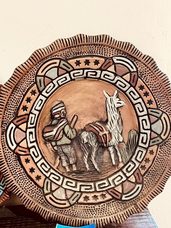 4 PLATOS DECORATIVOS DE BARRO - imagen 3