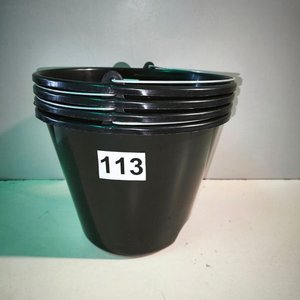 4 Baldes Negros de Plástico con Asa, Capacidad 12 Litros - imagen 2