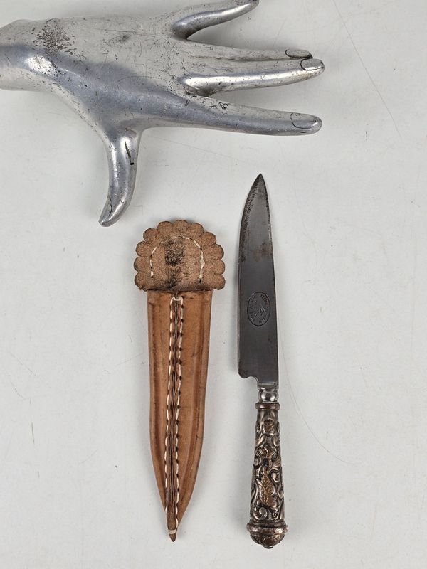 Cuchillo Criollo con Vaina y Mango de Platería Criolla