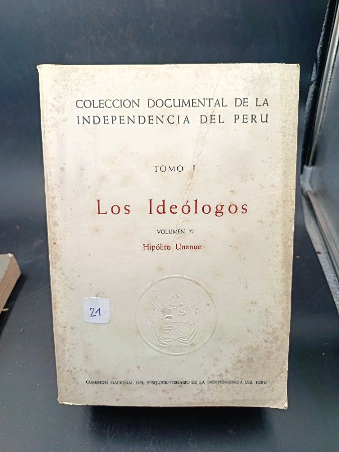 Libro "Los Ideólogos" Tomo I de Hipólito Unanue