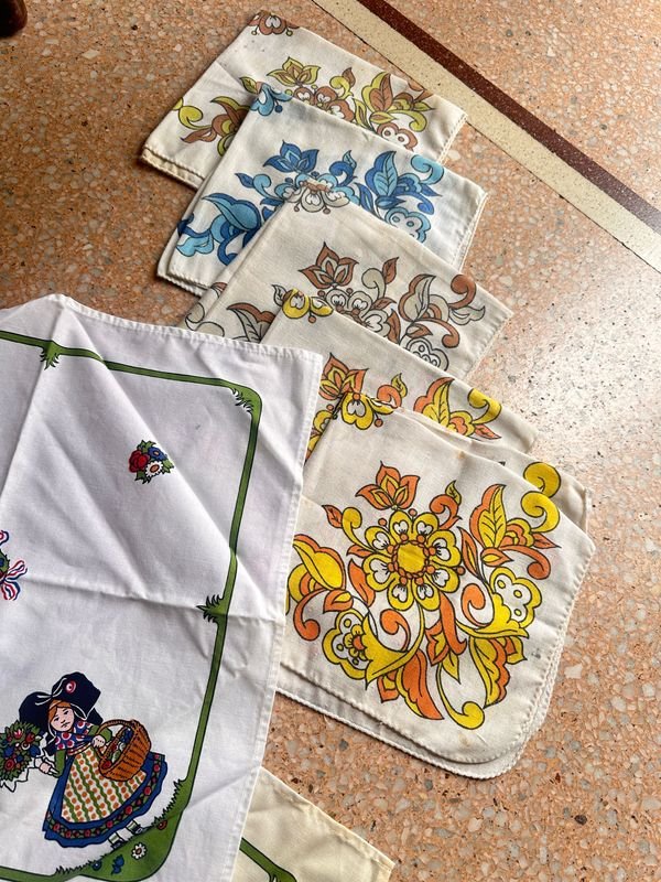 Lote de servilletas antiguos francesas - Colección de toallas y serviettes - imagen 8