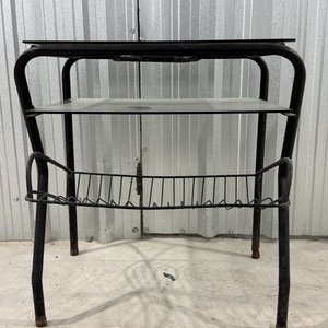 Mesa Auxiliar Estructura Metal Negro y Vidrio - imagen 8