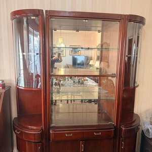 Mueble Bar Vitrina Desarmable Madera Oscura Estilo Clásico - imagen 7