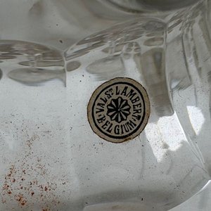 Juego de Cristalería Fina: Copas Verdes y Transparentes, Jarras y Decantador Val Saint Lambert - imagen 14