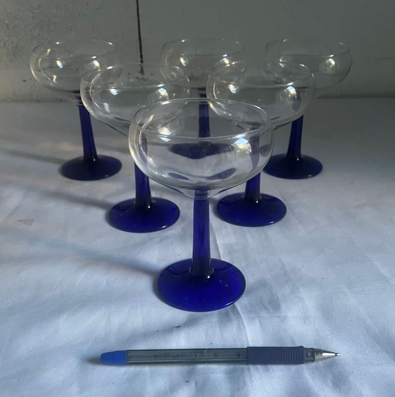 Juegos de copas de vidrio azul - imagen 7