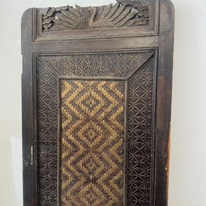 Panel Biombo Decorativo Estilo Oriental con Ave Tallada - imagen 2