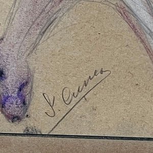 Obra de José Cúneo: "Carneando" en Pastel, Firmada y Enmarcada - imagen 3