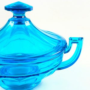 Caramelera asas laterales en vidrio color azul de 17 cm - imagen 3