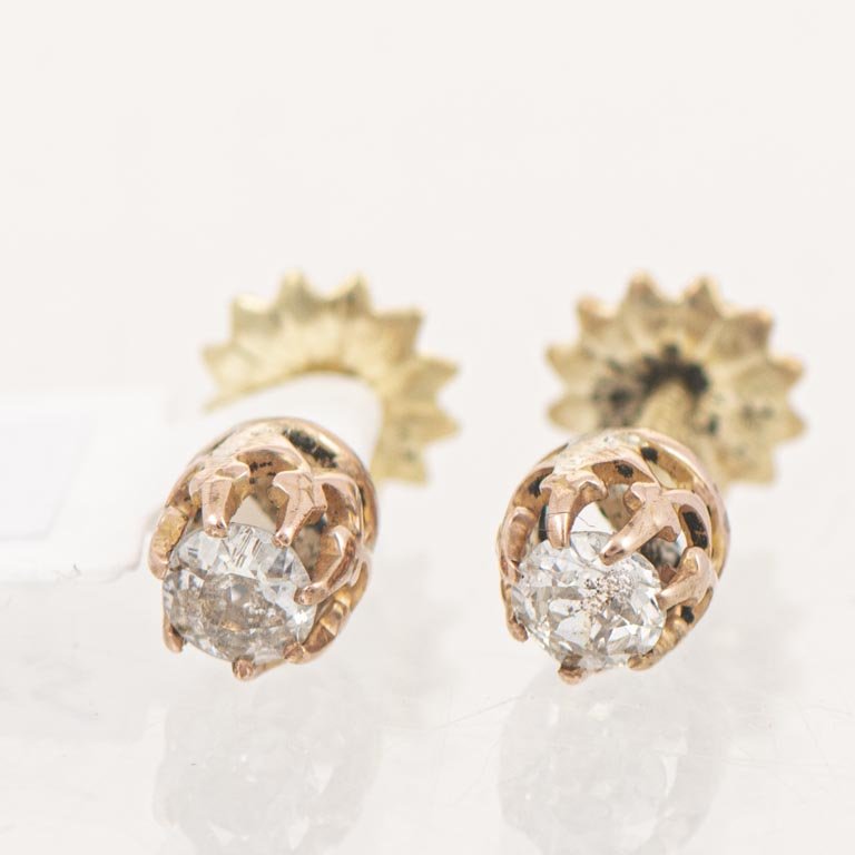 Par de Tornillos de Oro con Brillantes Aprox. 30 Puntos