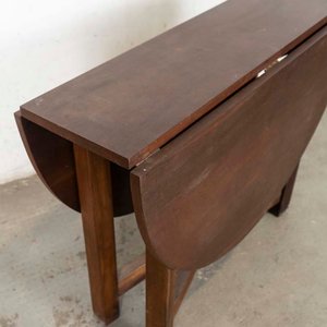 Mesa Plegable Oval con Alas de Madera Oscura - imagen 2