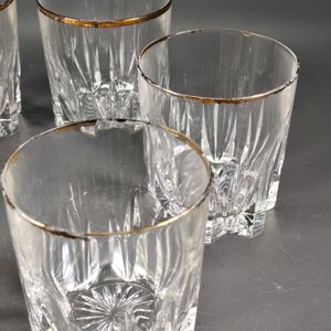 Seis Vasos de Cristal para Whisky con Borde Dorado - imagen 4