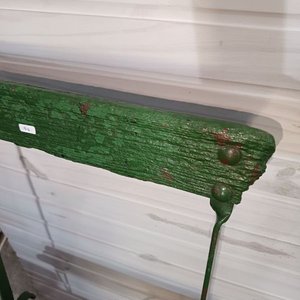 Par de Sillas Plegables Antiguas de Metal y Madera Color Verde - imagen 2