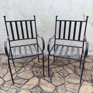 Conjunto de 2 Sillones y Estructura de Mesa de Hierro Negro - imagen 6