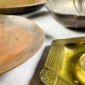 Lote de 4 piezas decorativas en metal y cobre - imagen 3