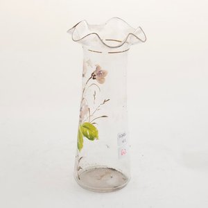 Florero de Cristal Hialino con Esmalte y Flores - 22cm - imagen 3