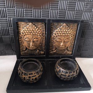 Set Decoración Zen: Portavelas y Figuras de Buda - imagen 2