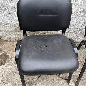 Par de Sillas de Oficina con Asiento y Respaldo de Pantazote Negro - imagen 3