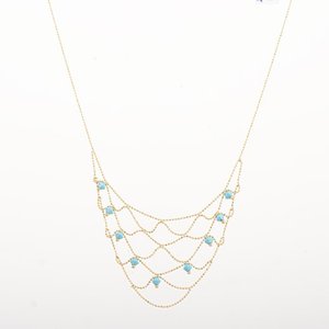 Gargantilla de Oro 18k con Turquesas - 40 cm - imagen 2