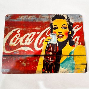 Dos Carteles Decorativos Coca-Cola Vintage con Monograma - imagen 3
