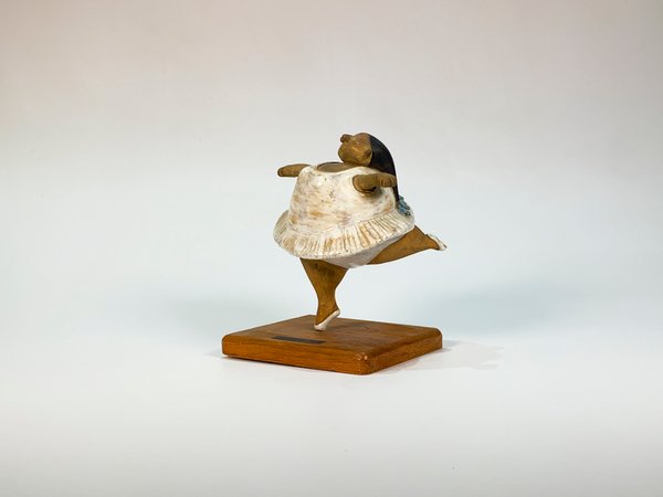 Escultura de Bailarina "Gorda" de Rodó Padilla en Cerámica y Base de Madera - imagen 1