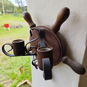 Aplique de Pared Estilo Timón con Soportes para Velas - imagen 3