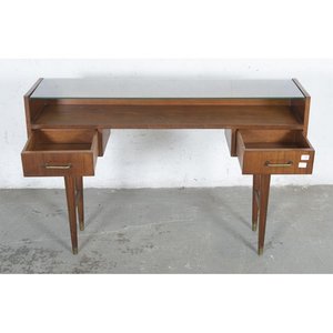 Mesa Tocador Americana con Vidrio y Dos Cajones - imagen 2