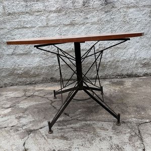 Mesa Redonda Moderna con Tapa de Madera y Base Metálica - imagen 2