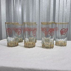 Lote de 6 Vasos Altos de Vidrio con Publicidad de Whisky J&B, White Horse y Gregson's - imagen 2