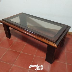 Mesita de living laqueada con vidrio - imagen 3