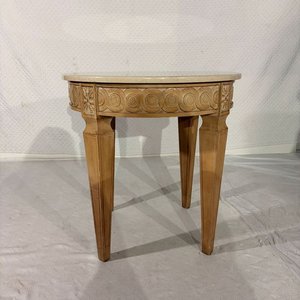 Lote anterior: Mesita Redonda Beige con Tapa de Mármol y Patas Neoclásicas