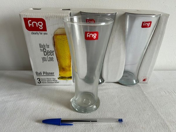Juego de 3 Vasos Cerveza Pilsner FNG Nuevos