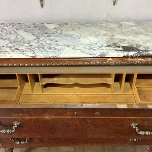 Cómoda Clásica de Madera con Tapa de Mármol y Detalles en Bronce - imagen 11