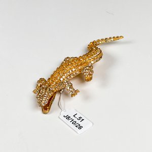 Prendedor Fantasía Grande Diseño Lagarto con Brillantes Dorados - imagen 2