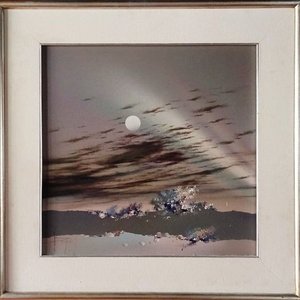 Lote siguiente: Acrílico sobre Fibra "Paisaje Lunar" Atribuido a Emilio Bolinches 50x50 cm