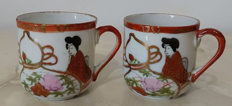 Pocillos de porcelana oriental pintados a mano - imagen 2