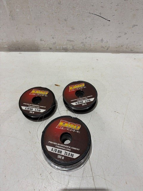 3 Rollos de Tanza de Pesca Pro-Line