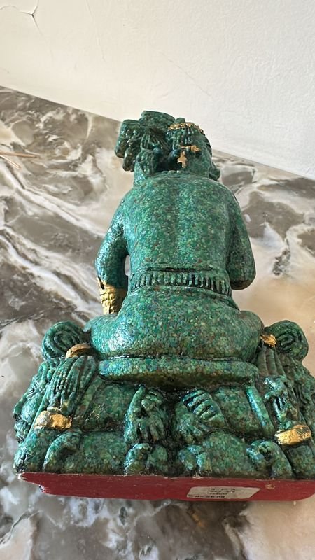 Escultura Mexicana de Piedra del Dios Maya del Maíz - imagen 3