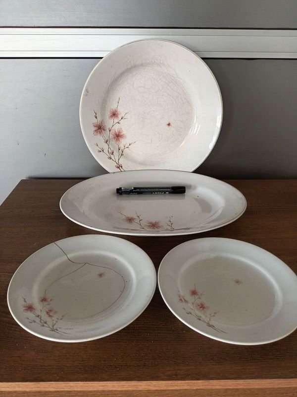 Platos de porcelana con diseño floral - imagen 1