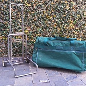 Bolso de Viaje Verde con Carro Plegable y Ruedas - imagen 9