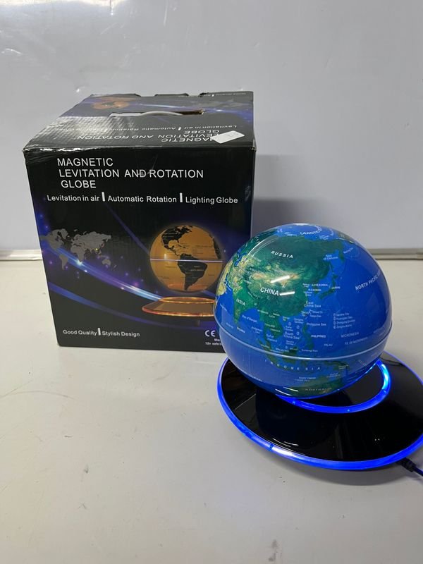 Globo Terráqueo Magnético Flotante con Luz LED Azul y Rotación 360° - imagen 1