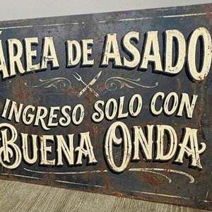 Lote siguiente: Cartel Decorativo "Área de Asado" de Chapa