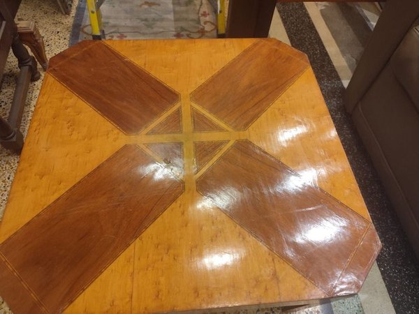 MESA RATONA CUADRADA, TAPA ENCHAPADA - imagen 4