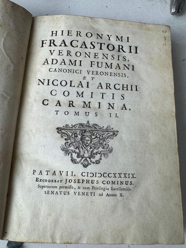 Libros antiguos de Poemas por Girolamo Fracastoro, Adamo Fumani y Nicolo Archi - imagen 3