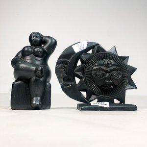 Figuras de Cerámica: Mujer Desnuda y Sol con Luna - imagen 2