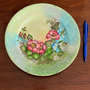 6 Platos Decorativos de Porcelana Pintados a Mano - imagen 2