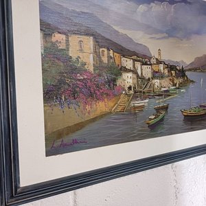Pintura de Costa Amalfitana Firmada por L. Amathini - imagen 2