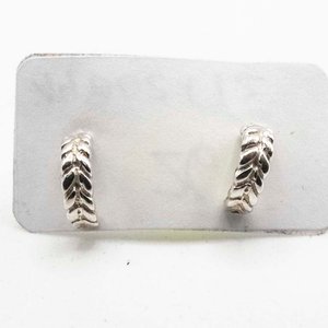 Par de Arracadas de Plata con Diseño de Espiga - imagen 1