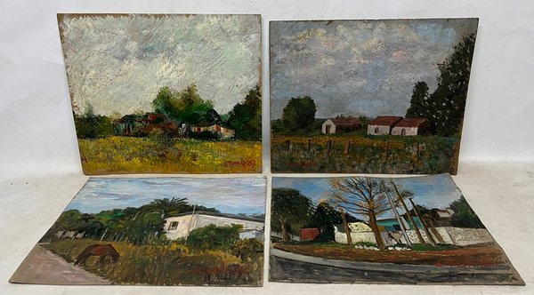 Lote anterior: Cuatro pinturas de Saul Merla, Paisajes sobre cartón