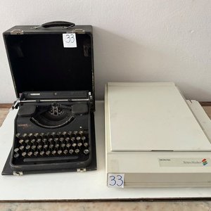 Máquina de Escribir Hermes Metálica con Estuche y Scanner Microtek - imagen 3