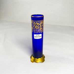 Violetero de Cristal Veneciano Azul con Detalles en Oro - 16 cm - imagen 1